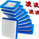 HOODELL 10 Pack 491588S Air Filter + 394358 Fuel Filter Compatible with 491588 4915885, Toro 20332, Craftsman 33644, Pro Performance for Push Lawn Mower