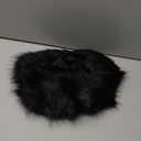Faux Fur Headband for Women Elastic Fuzzy Thick Earmuffs Winter Headwrap Ear Muffs Furry Ear Warmers Cold Weather (Black)