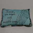 Manual 12.5 x 8.5-Inch Decorative Embroidered Word Pillow with Fringe, Friends are Angels