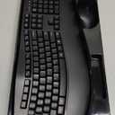 Wireless Keyboard and Mouse Combo, 2.4G Full Size Wave Keys Ergonomic Keyboard with Wrist Rest and 3-Level DPI Adjustable Wireless Ergonomic Mouse for Windows, Mac OS Desktop/Laptop/PC (Black)