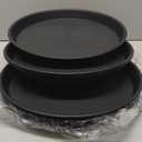 4 Pack of 16 inch Plant Saucer (13.5" Base), Heavy Duty Plastic Plant Tray for Pots, Flower Water Trays for Indoors, Bird Bath Bowls, Plant Drip Saucers for Planter 14"/15"/16" (Black)