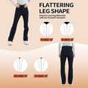 Ski Pants for Women Snow Fleece Lined Snowboard Soft Shell Slim Fit Fitted Waterproof Windproof Warm (Large, Black)