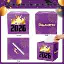 2 x 2026 Graduation Card Box Holder, Grad Congrat Decoration Box, Envelope Receiving Graduation Party Celebration Purple