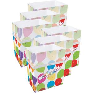 13 Gallon Disposable Pop-Up Trash Cans (6-Pack) with Fitted Bags  Foldable Garbage & Recycling Bins for Parties, Events & Kitchen (Birthday, 17" H x 13.5" W x 10" D)