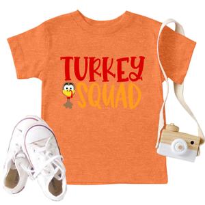 Thanksgiving Shirt Toddler Boys Girls Turkey Squad T-Shirt Kids Turkey Graphic Tee Tops Fall Clothes Size 100