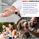 3 x 3 In 1 Waterproof Privacy Case for Apple Watch 10 With Band 46mm,Water Proof Face Cover Built-in Anti Spy Tempered Glass Screen Protector & Silicone Soft Bands for iWatch Series 10(Clear/White, 46mm)