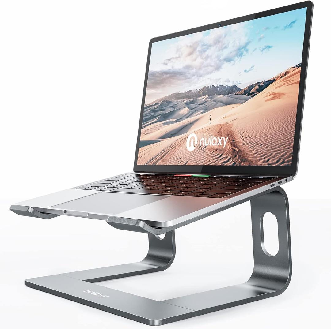 Nulaxy Fully Aluminum Detachable Laptop Stand, Ergonomic Ventilated Cooling Laptop Holder Computer Riser for Desk, Anti-Slip Design Notebook Stand Compatible with All 10-16" MacBook/Dell XPS/HP/Lenovo