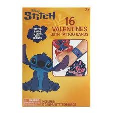 Disney Stitch 16 Valentines with Tattoo Bands