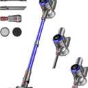 Cordless Vacuum Cleaner, 550W 45kPa 60Mins Vacuum Cleaners for Home with LED Display, Self-Standing Stick Vacuum with Anti-Tangle Brush, Rechargeable Vacuum Cordless for Pet Hair/Carpet/Floor