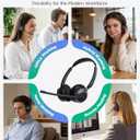 Wireless Headset with Mic for Work, AI ENC Noise Cancelling for Clear Call & Meeting, Bluetooth 5.3 & USB Dongle for Laptop, PC, iPhone & Android, Office & Call Center Headset for Remote Hybrid Worker