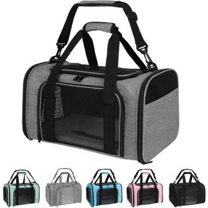 Carriers Soft-Sided Pet Carrier for Medium Large Cats Dogs 15lbs 20lbs,Ventilated Design, Portable Carry Handle, Collapsible Carrier for Kitten Puppy (X-Large, Grey & Black)