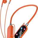 Wireless Neckband Earphones with LED BT5.4 20H Play time Water Resistant Noise Cancelling for Sports and Gaming (Orange)