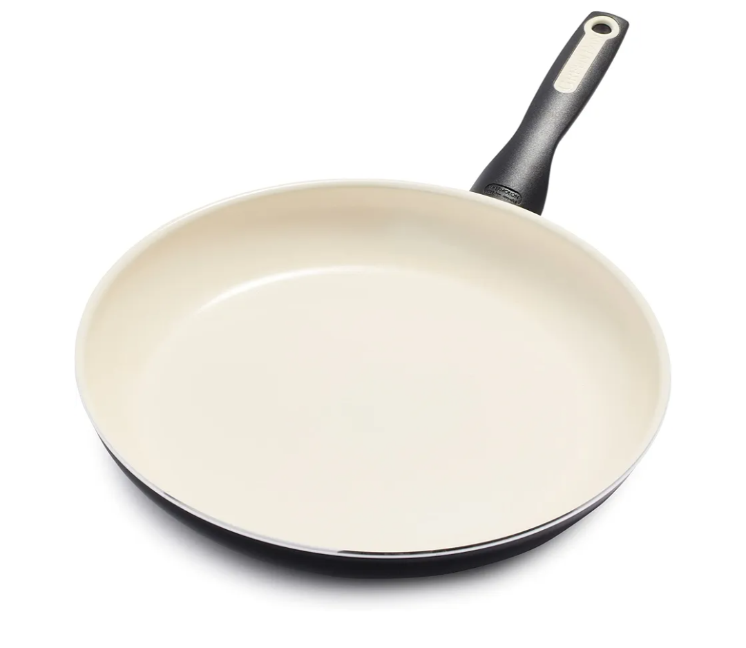 GreenPan Rio Healthy Ceramic Nonstick 12" Frying Pan Skillet, PFAS-Free, Dishwasher Safe, Black