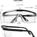PACIFIC PPE 2 Pack Safety Glasses for Men and Women, ANSI Z87 Safety Goggles with Scratch Resistant Clear Wraparound Lenses, Adjustable Lab Goggles, UV Protection Lab Glasses