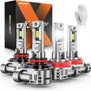 SEALIGHT 9005 H11 Bulbs, 96,000LM 900% Brightness HB3 H8/H9 Light Bulbs, 6500K Cool White Bulbs with 15000RPM Fan, Plug and Play ATV/UTV, 10-Year Extended Lifespan IP68 Waterproof, Pack of 4