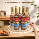 IEEK Large Rotating Coffee Syrup Organizer 7 Bottles Clear Acrylic Coffee Syrup Rack for Countertop Syrup Bottle Holder Stand With Anti Slip Pad for Coffee Bar Station, Turntable Wine Display Tray