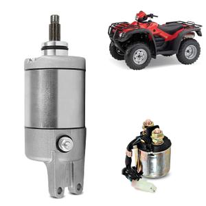 Starter Motor & Relay Fit for Honda Foreman Rubicon 500 TRX500FA 2001-2014/ TRX500FGA GPScape/ TRX500FPA, for 31200-HN2-A01 31200-HN2-003 SMU0314 SMU0217