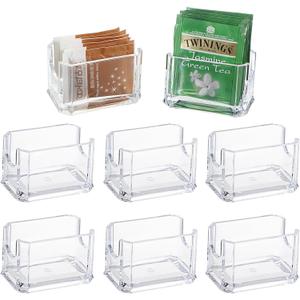 ELLDOO Set of 8 Sugar Packet Holder, Acrylic Sugar Bowl for Restaurant, Tea Bag Organizer, Small Condiments Packet Holder Sugar Caddy Dispenser for Countertop Coffee Bar
