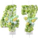 2 x 47 & 74 Birthday Candle, 47th & 74th Cake Candles, Number 47 & 74 Birthday Candles for Cake Topper Decoration, Green
