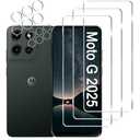 LXXMSXH 3 Pack Moto G 2025 Screen Protector [6.7 inch] + 3 Pack Camera Lens Protector, Anti Scratch Bubble Free, Easy Installation