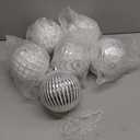 Lanpn 6 Pcs 6" Large Christmas Balls Ornaments, Outdoor Xmas Tree Hanging Decorations, Shatterproof Christmas Ball Ornament Set for Home Winter Holiday, Assorted Relief Pattern, White & Silver