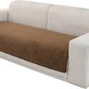 Couch Cover Sherpa Fleece Sectional Sofa Covers Seat Slipcovers Non Slip Soft Furniture Protector Washable for 3 Cushion Couch Sofa Pet Friendly Dogs L Shape Couches (Light Brown, 36"x70")