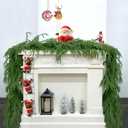 Christmas Garland Norfolk Pine Garlands Artificial Greenery Garland for Mantle Table Fireplace Stairs Christmas Decor Garland Windows Porches Holiday Garlands Indoor Outdoor Decoration (9FT)