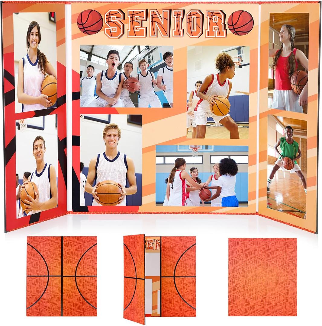 Basketball Senior Night Gifts Basketball Picture Frame for 4x6 Photographs 8 Photo 2026 Senior Night Picture Frame Graduation Gifts for Sport Theme Party Favors Supplies