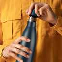 Mont-Clair l'O Stainless Steel Water Bottle, Vacuum insulated - BPA Free, 12h Hot & 24h Cold Drinks Bottle, Metal, 17 oz Leakproof, Ideal for Adult, Kids, Running - Dark Blue