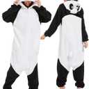 MAJ&COS Animal Onesies Adult Pajamas Halloween Cosplay Costume Unisex Onesie for Women Men (Small, Panda)
