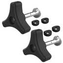 2-Pack Lawn Mower Handle Knob Nut Bolt Kit – Triangle Handle Bolts Replacement Accessories for Honda, Murray, Ryobi and More Lawnmower - Durable Wing Nut, Gasket and Fastening Parts for Mower Handles