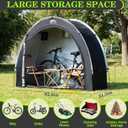 Happy Travel Bike Storage Tent Shed, Outdoor Waterproof Bicycle Covers Shelter with Window for 3-4 Bikes,Oversized Outside Portable Sheds for Lawn Mower,Garden Tools, Arch-2.7x7x5.6ft