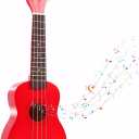 21 Inch Wooden Kids Toddler Child Children Acoustic Guitar Musical Instruments Ideal for 3-9 Year Old Boys Girls Gifts (Red), mini