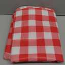 Smiry Rectangle Table Cloth, Waterproof Vinyl Tablecloth with Flannel Backing, Wipeable Buffalo Plaid Table Cover for Picnic, Indoor and Outdoor (Red & White, 60"x102")