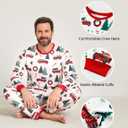 PATPAT Christmas Family Matching Pajama Sets Includes Christmas Socks - Perfect for Family Photos & Holiday Celebrations (White, XXL)