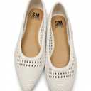 SM NEW YORK Women's Braided Pointed Toe Flat Shoes, White, Size 7.5