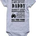 Loveternal Neutral Baby Girls Boys Cotton Romper Cute Saying Newborn Clothes 0-12 Months (3-6 Months, 1a Daddy Doesn't Play Video Games)