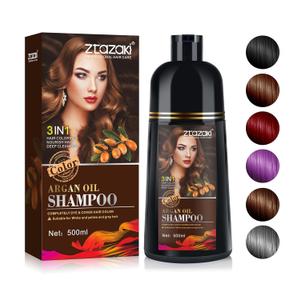 Light Brown Hair Dye Shampoo 3 in 1, Magic Dye Colors in Minutes-Long Lasting & Easy to Use Argan Oil Herbal Hair Color Shampoo champu con tinte para canas 500ml