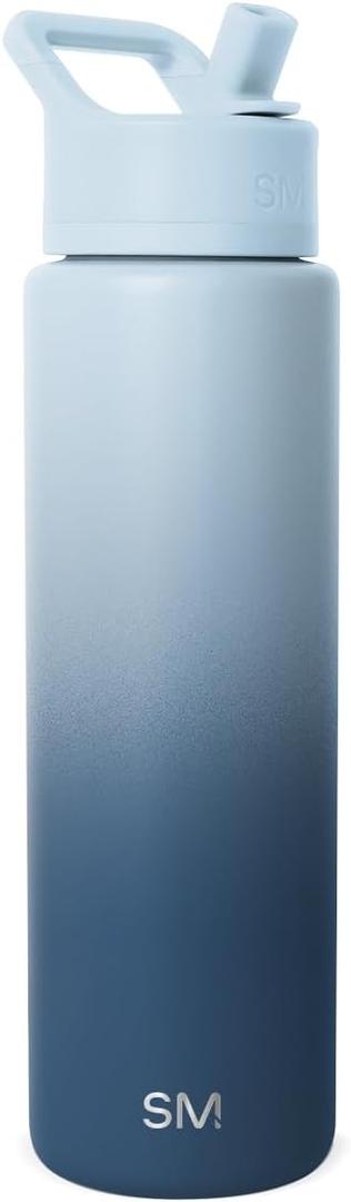 Simple Modern Water Bottle with Straw Lid | Vacuum Insulated Stainless Steel Metal Thermos | Reusable Leak Proof BPA-Free Flask for Sports Gym | Summit Collection | 30oz, Stormy Skies