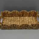 YANGQIHOME Toilet Paper Basket, Water Hyacinth Toilet Tank Basket for Storage, Scalloped Baskets for Bathroom Decor Bedroom Nursery Room Kitchen (Large)