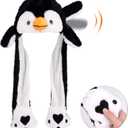 Animal Hat with Ears Moving Jumping Pop Up Beating Hat Plush Holiday Cosplay Dress Up Funny Gift for Kids