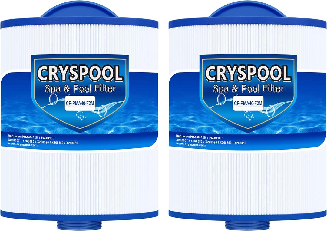 Cryspool PMA40-F2M Filter Compatible with PMA40-F2M, FC-0418, X268057, X268080, X268320, X268350, X268356, Spa Filter Cartridge, 2 Pack