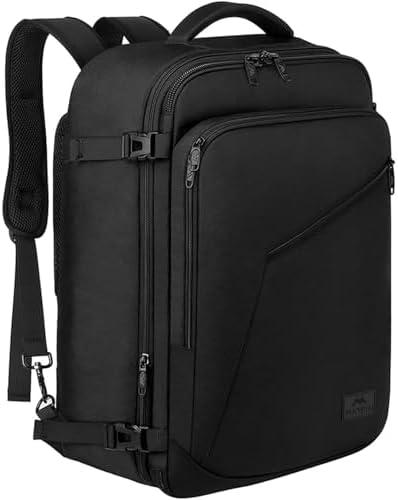 MATEIN Mens Travel Backpack, 27L Lightweight Carry on Backpack for Women, Expandable Business Backpacks, Waterproof Hiking Daypack for Outdoor Sports Rucksack Casual Daypack, Travel Essential, Black