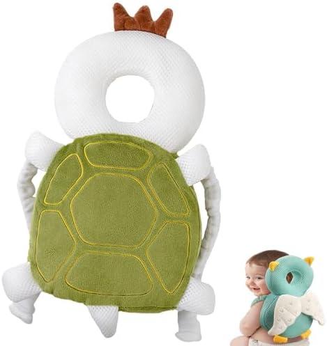 Toddler Adjustable Baby Head Protection Backpack, Safety Pad for 5-24 Months Learning Walking Crawling, Head Protection Pad (Mesh Turtle)