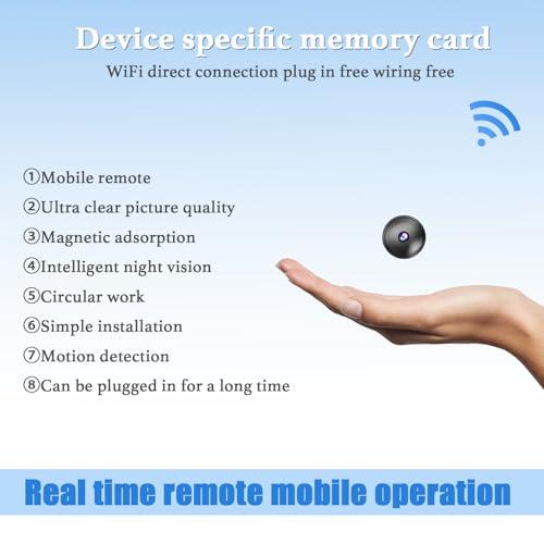 Only 0.9 inch! Hidden Camera with Audio/Video. Mini Small Camera. Spy Hidden Cameras for Home Indoor Use Spy Cam with Night Vision and Motion Detection Baby Monitor Small Mini Wireless Outdoor