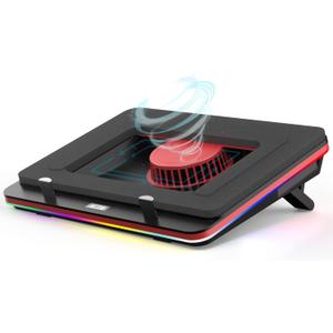 IETS GT500 Powerful Turbo-Fan (5000 RPM) RGB Laptop Cooling Pad with Infinitely Variable Speed,Seal Foam for Rapid Cooling Gaming Laptop,Dust Filter for Protect Laptop,13-17.3inch Laptop Cooler