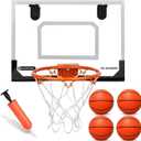 Umnodobn Mini Indoor Basketball Hoop for Kids Adults, Small Basketball Hoop Over The Door Mini Hoop with 4 Balls, oost Wall Mount Hoop Sport Game Interactive Toys Gift for Boys Age 312