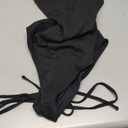 ZAFUL Women's One Piece Swimsuit Lace Up Tie Back Bathing Suits Ribbed Fully Lined Tummy Control Scoop Neck Padded Swimwear, Large