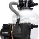 14 Inch Sand Filter Pump System with 24-Hour Timer for Above Ground Pools up to 14,000 Gal, 1/2HP Pool Pump Filter Tank Combo, 3120GPH Max Flow, 6-Way Valve, Prefilter Basket Easy Clean
