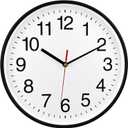 Plumeet Extra Large Wall Clock - 16" Non Ticking Silent Quartz Black Wall Clocks - Simple Design Wall Clocks for Living Room Decor, Battery Operated, White